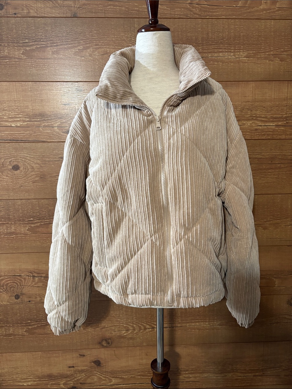 Love Tree sz M Corduroy Quilted Puffer Jacket